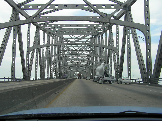 Baton Rouge Mississippi River Bridge. state capital Baton Rouge.